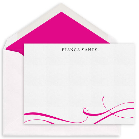 Elegant Flourish Flat Note Cards